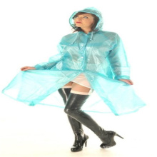 Blue Translucent adult pvc rainwear